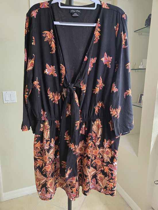City Chic Pants - City Chic Black/Gold/Orange Romper